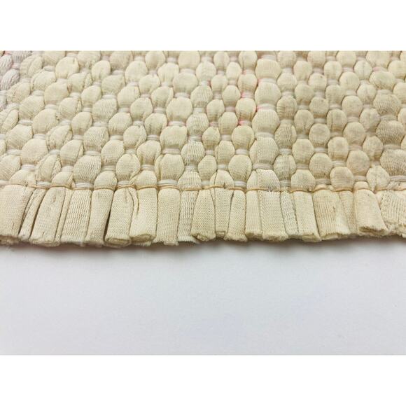 Vintage 70's Flower Power Groovy Rag Throw Rug 44"x24" Granny Core Wall Art Blue - Picture 11 of 12